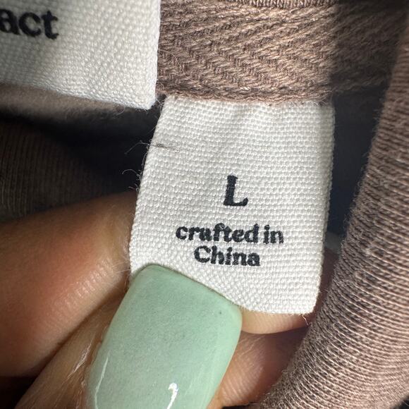 TenTree Banshee Hoodie Women Large Brown Green Colorblock Organic Cotton Neutral - Picture 4 of 12